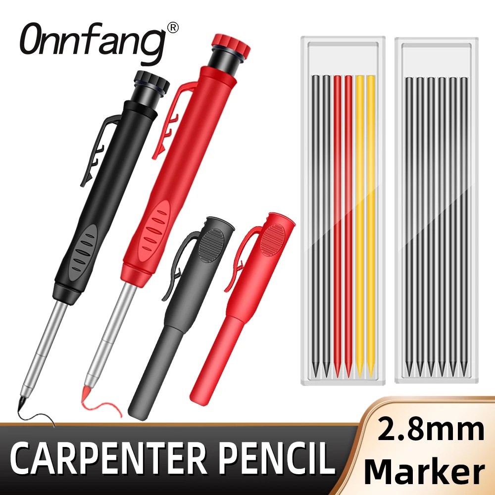 Onnfang katı marangoz kalem derin delik işaretleme kalem Scriber dolum marangoz Scriber mekanik kalem ağaç İşleme araçları
