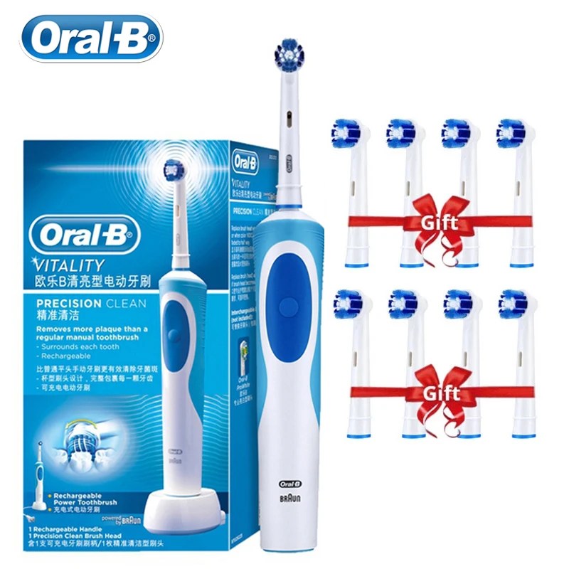 Oral B elektrikli diş fırçası yetişkin rotasyon temiz diş şarj diş fırçası 3D beyazlatmak diş ağız bakımı fırça hediye fırça kafaları ile