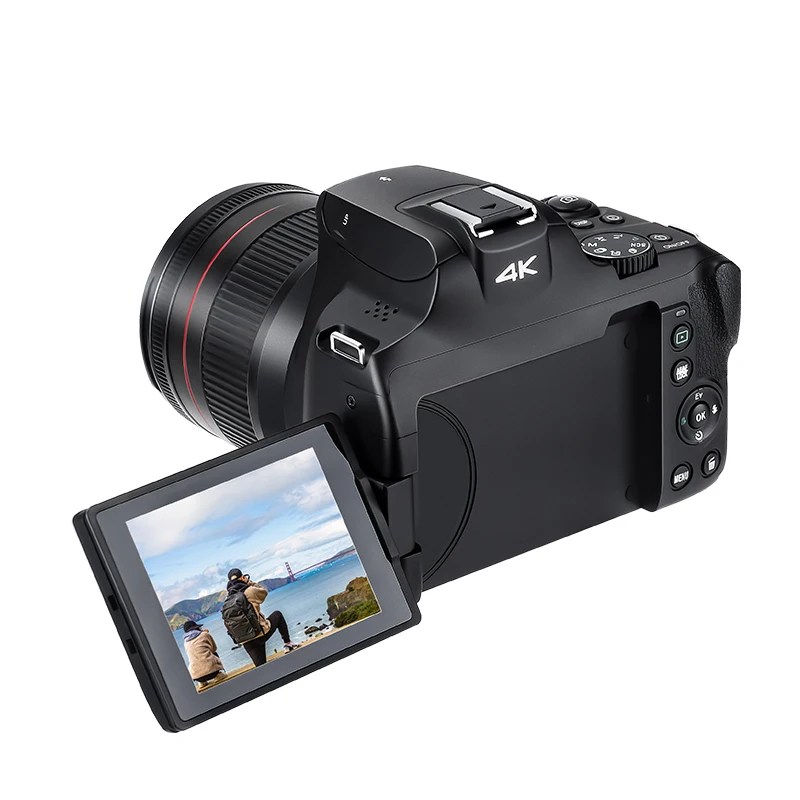 Ordro 12X optik Zoom dijital kamera Video kamera 4K 64MP otomatik/manuel odak LED flaş dahili Vlog Camara 2024 yeni gelenler - Görsel 4