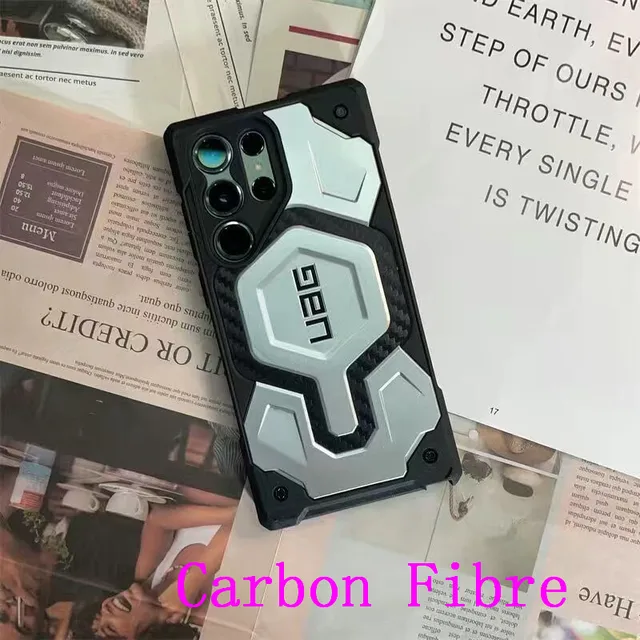 Orijinal UAG magpro MagSafe kablosuz şarj kılıf Samsung Galaxy için Coque S23 Ultra artı sağlam kapak Kevlar/deri