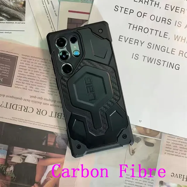 Orijinal UAG magpro MagSafe kablosuz şarj kılıf Samsung Galaxy için Coque S23 Ultra artı sağlam kapak Kevlar/deri
