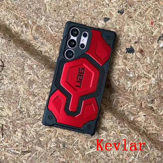 Orijinal UAG magpro MagSafe kablosuz şarj kılıf Samsung Galaxy için Coque S23 Ultra artı sağlam kapak Kevlar/deri