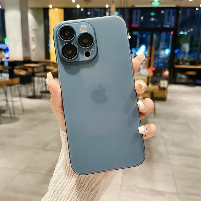 Orijinal mat Ultra ince plastik şeffaf kılıf iPhone 15 14 13 12 11 Pro Max artı kamera koruma darbeye kapak