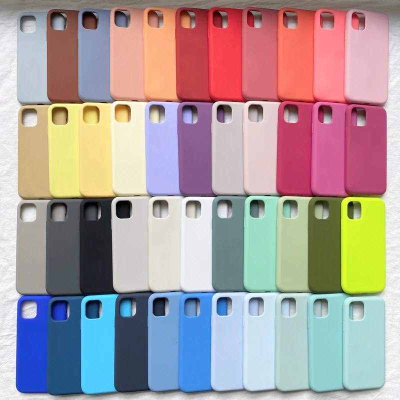 Orijinal resmi silikon kılıflar iPhone 11 15 14 13 12 Pro Max kılıf Apple iPhone 13 14 11 15 13 12 Pro 7 8 SE 2020 vaka