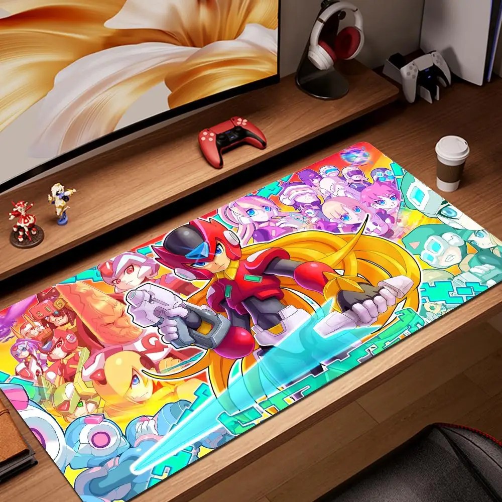 Oyun klavye pedi fare ve klavye için büyük megapepad Megaman X Mousepad Mat bilgisayar Deskmat kilim Pc Gamer Diy masa pedleri