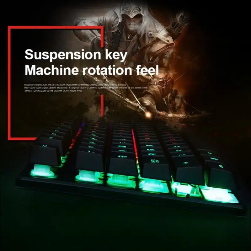 Oyun membran klavye kablolu LED aydınlatmalı su geçirmez elektronik klavye ile 104 tuşları klavye bilgisayar dizüstü Gamer için - Görsel 3