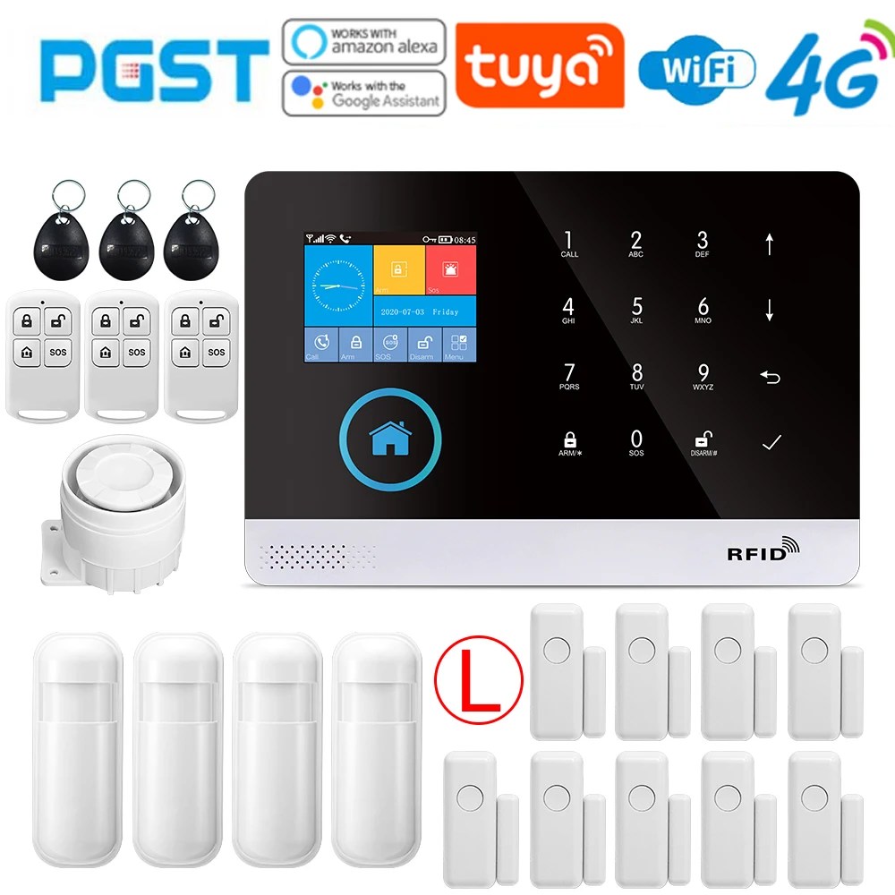PGST-103 4G ev WiFi akıllı Alarm sistemi, ev kablosuz güvenlik cihazı, akıllı yaşam uygulaması tarafından kontrol, zekâ çalışma