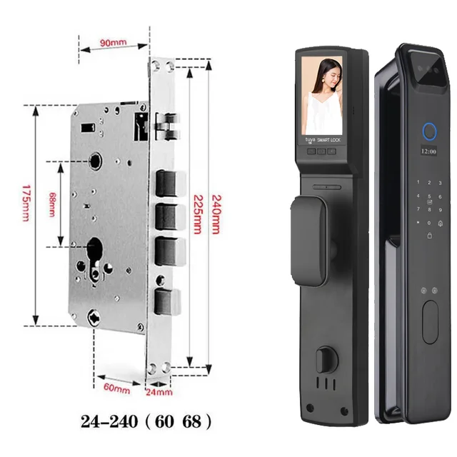 PHIPULO Tuya WiFi 3D yüz akıllı kapı kilidi güvenlik kamera akıllı parmak izi şifre biyometrik elektronik anahtar kilidini