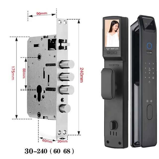PHIPULO Tuya WiFi 3D yüz akıllı kapı kilidi güvenlik kamera akıllı parmak izi şifre biyometrik elektronik anahtar kilidini