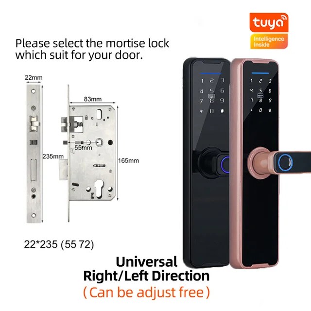 PHIPULO Tuya Wifi akıllı kart ile akıllı kapı kilidi dijital elektronik kilit/şifre/anahtar/USB akıllı ev için acil şarj - Görsel 15