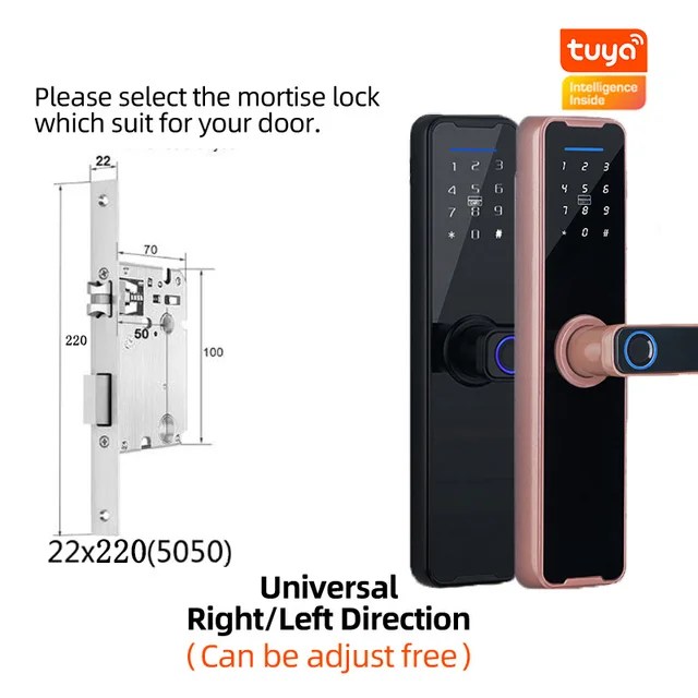 PHIPULO Tuya Wifi akıllı kart ile akıllı kapı kilidi dijital elektronik kilit/şifre/anahtar/USB akıllı ev için acil şarj - Görsel 7