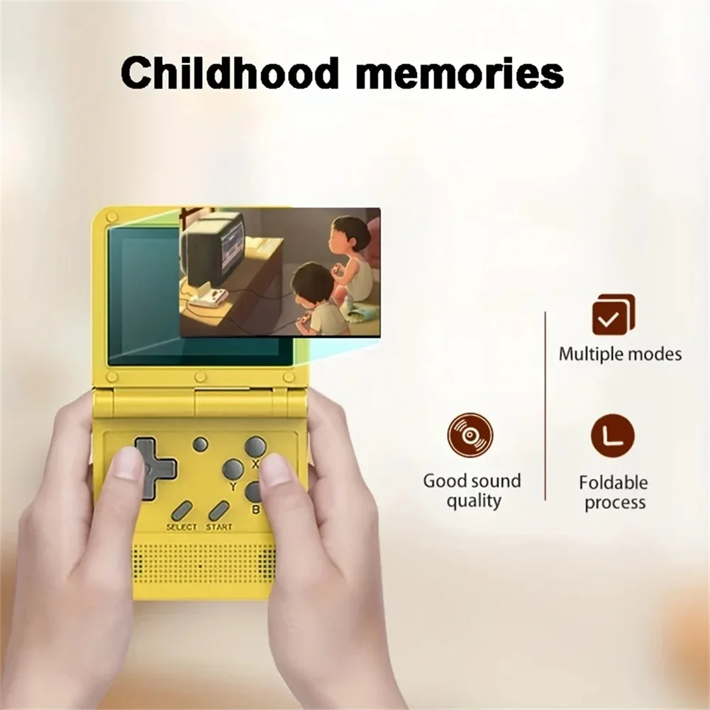 POWKIDDY Retro Retro el katlanır oyun konsolu 3.0 inç IPS LCD ekran 1020mAh şarj edilebilir pil dahili 15000 Video oyunları