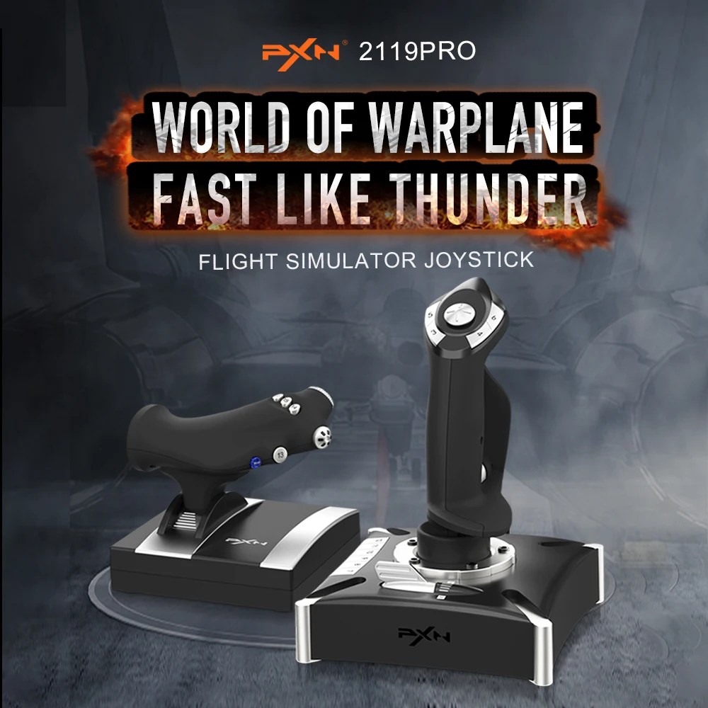 PXN-2119 PRO uçuş USB simülatörü Gamepad Joystick için PC/masaüstü simülasyon uçak titreşim oyun denetleyicisi aksesuarları