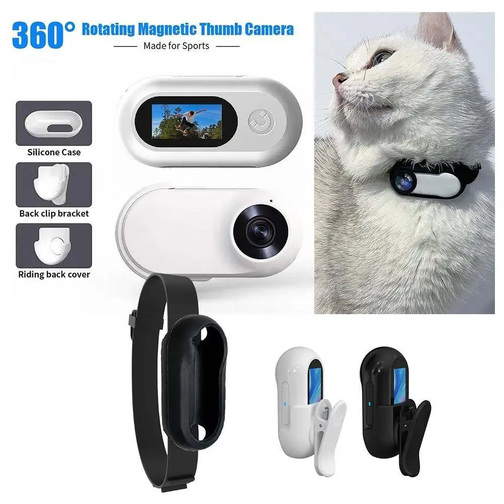 Pet kameralar ve monitörler için kedi yaka kamera ile 170 geniş açı Lens Mini taşınabilir istikrarlı spor eylem vücut kamerası Video ile