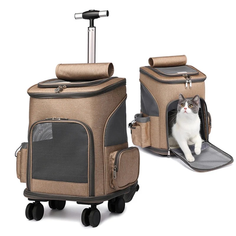 Pet seyahat arabası çantası beraberlik Bar evcil hayvan arabası seyahat taşıyıcısı kedi sırt çantası kafes ayarlanabilir ayrılabilir genişletilebilir taşıma sırt çantası