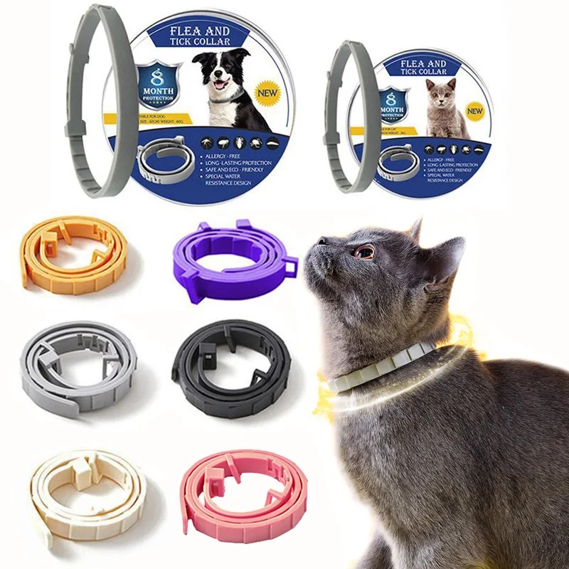 Pire ve kene koruma ayarlanabilir Pet yaka köpekler kediler için 8 ay haşere kontrolü anti-sivrisinek böcek kovucu Pet aksesuarla