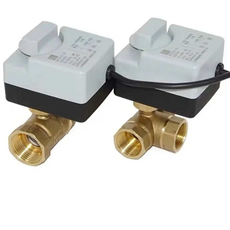 Pirinç motorlu bilyalı vana 3-Wire iki kontrol elektrikli aktüatör AC220V 3 yollu/2 yönlü DN15 DN20 DN25 DN32 DN40 ile manuel anahtar
