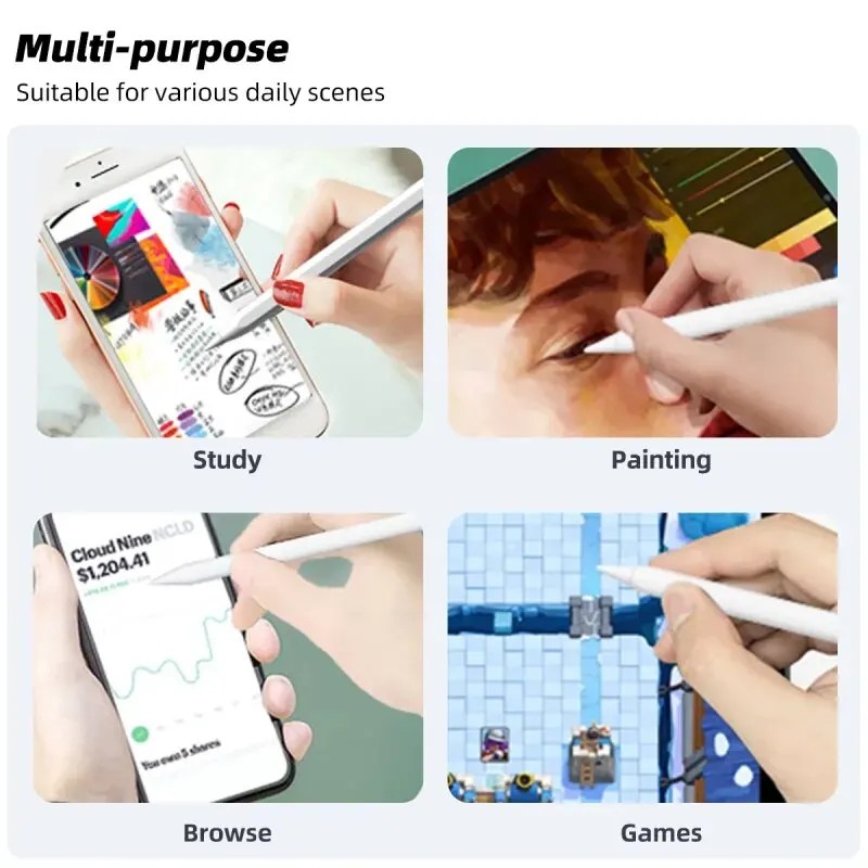 PjioAo evrensel Stylus kalem için Android IOS Windows dokunmatik kalem için Huawei Samsung telefon Xiaomi Tablet için iPad Apple kalem - Görsel 4