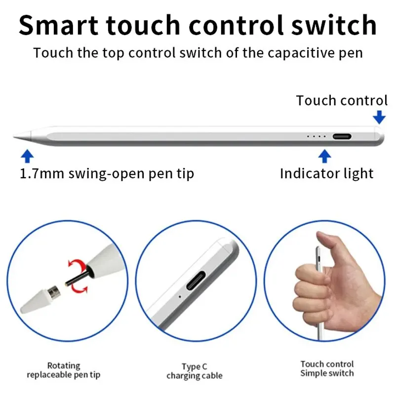 PjioAo evrensel Stylus kalem için Android IOS Windows dokunmatik kalem için Huawei Samsung telefon Xiaomi Tablet için iPad Apple kalem