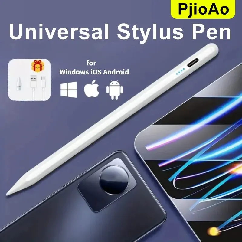 PjioAo evrensel Stylus kalem için Android IOS Windows dokunmatik kalem için Huawei Samsung telefon Xiaomi Tablet için iPad Apple kalem