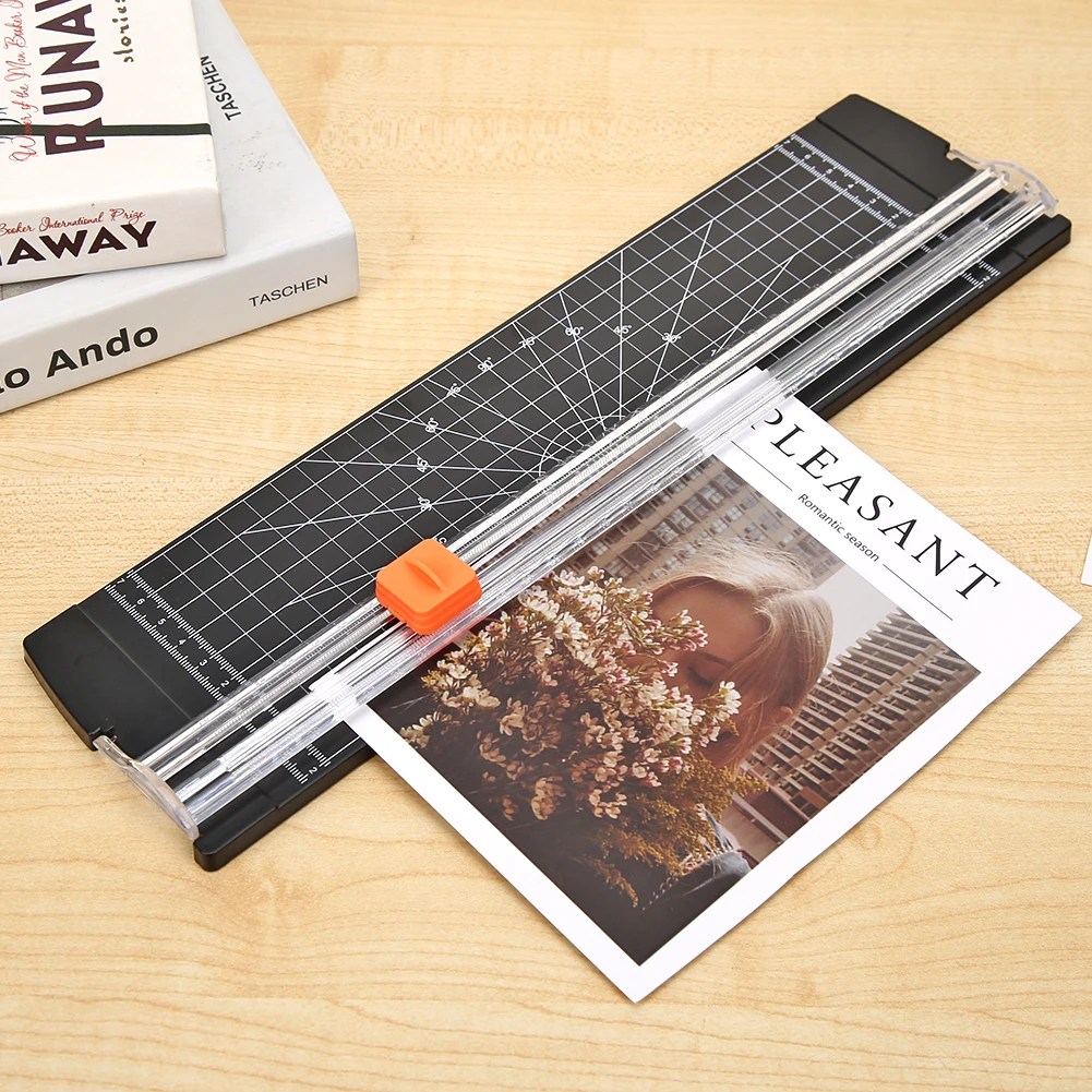 Plastik taban kağıt kesme makinesi ölçekli A4 kağıt kartı ile sanat düzeltici fotoğraf kesici kesme plastik alt ev sanat DIY araçları