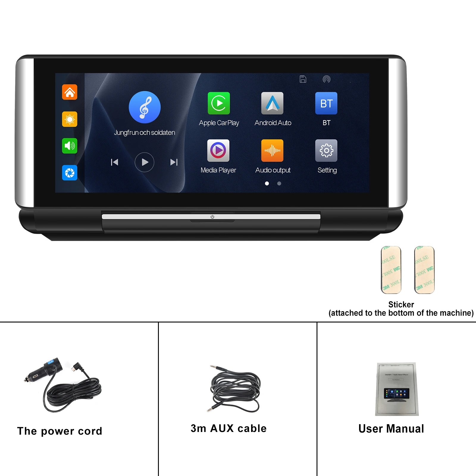 Podofo 6.86-inç 2 + 32G Android HD ekran CarPlay araba Video oynatıcı Suppport arka kamera Android oto Apple Airplay destekler - Görsel 6