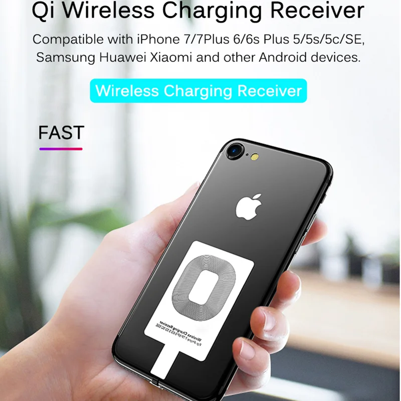 Qi kablosuz şarj alıcısı destek tipi C mikro usb hızlı kablosuz şarj adaptörü için iPhone5-7 Android telefon kablosuz şarj