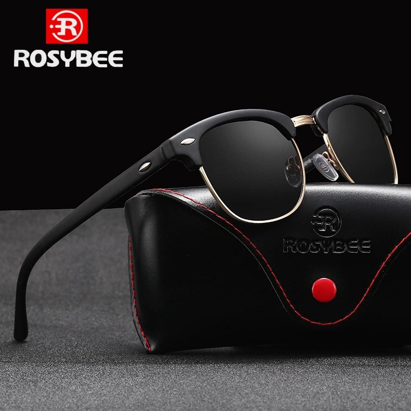 ROSYBEE UV400 polarize güneş gözlüğü erkek kadın klasik serin Retro güneş gözlüğü kaplama adam sürüş tonları moda erkek Oculos