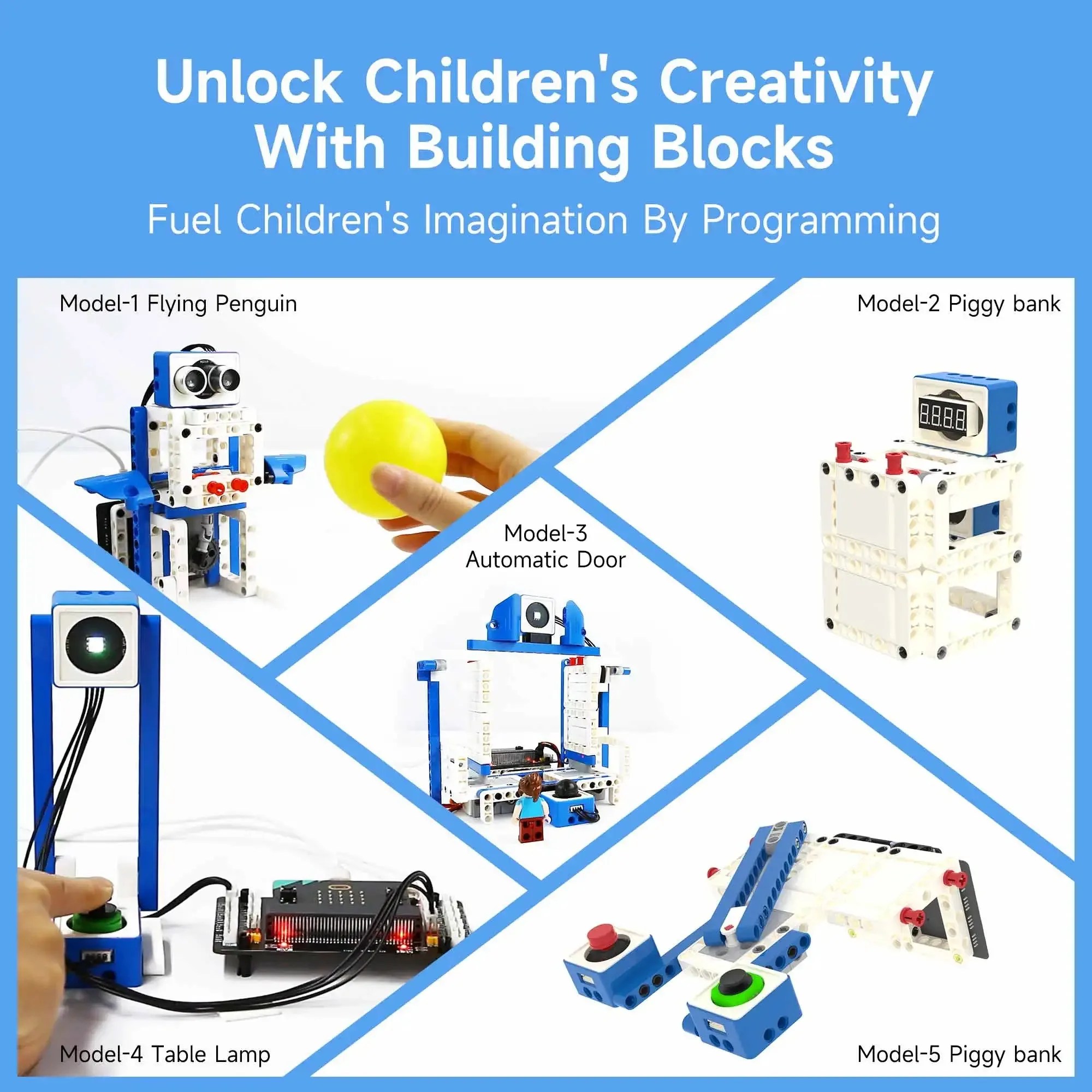 Robot kiti programlanabilir 16 in 1 yapı taşı kiti desteği Python ve Makecode programlama çocuklar için kodlama Microbit V2 V1