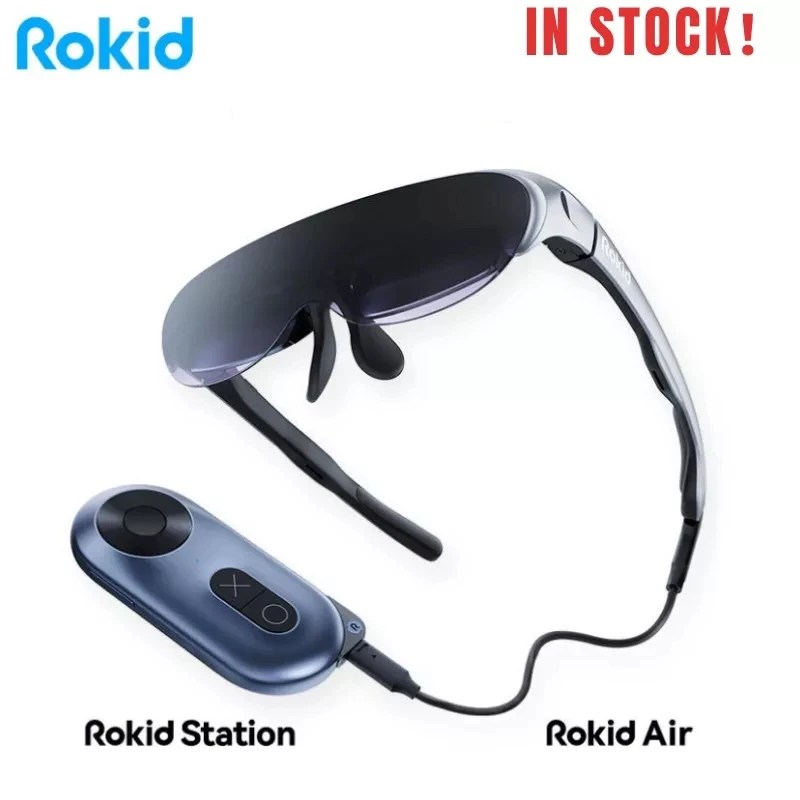 Rokid hava/istasyon AR akıllı gözlük katlanabilir VR 3D 1080P Rokid istasyonu ile OLED çift ekran gözlük ev oyun görüntüleme cihazı