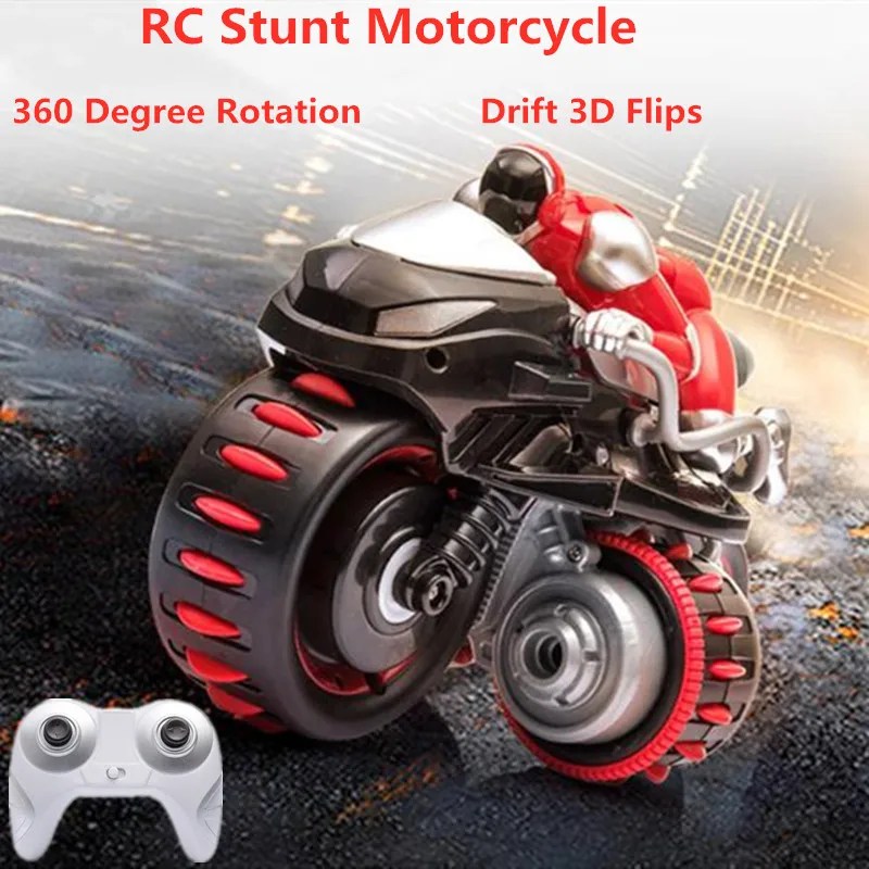 Sıcak simülasyon motosiklet yüksek hızlı uzaktan kumanda RC stunt drift Vehical 3D çevirir 360 derece rotasyon offroad bisikleti oyuncak