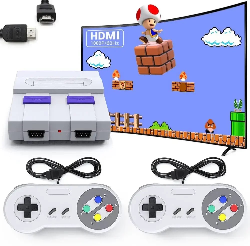 Süper Mini 8Bit hdmi-uyumlu TV Retro Video oyunu konsolu dahili 821 klasik oyunlar NES oyun çift Gamepad oyuncu için hediye