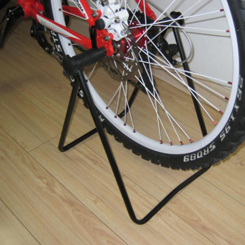Evrensel katlanabilir bisiklet bisiklet vitrin rafı üçgen tekerlek göbeği tamir standı KickStand dikey park bisikleti aksesuarları - AliExpress