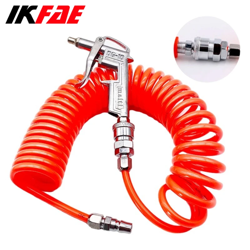 Yüksek Basınçlı Temizleme Tabancası Tüpü 8*5mm JP Bağlantısı Geri Çekilebilir Hortum Pu Kompresör Hava Hortumu Hava Toz Toplayıcı Üfleme Yaylı Tüp - AliExpress