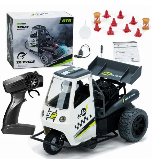 S810 RC motosiklet ışık sprey ile 2.4G elektrikli yüksek hızlı uzaktan kumanda üç tekerlekli bisiklet modeli oyuncaklar Boys için hediyeler