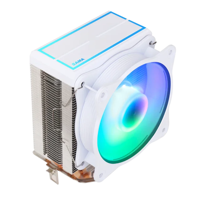 SAMA KA450DW RGB CPU HAVA SOĞUTUCU 9cm PWM Fan 4 bakır ısı boruları AMD/Intel evrensel bilgisayar soğutma radyatörü beyaz