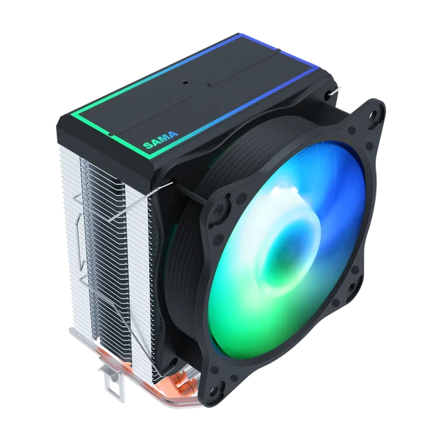 SAMA KA450DW RGB CPU HAVA SOĞUTUCU 9cm PWM Fan 4 bakır ısı boruları AMD/Intel evrensel bilgisayar soğutma radyatörü beyaz