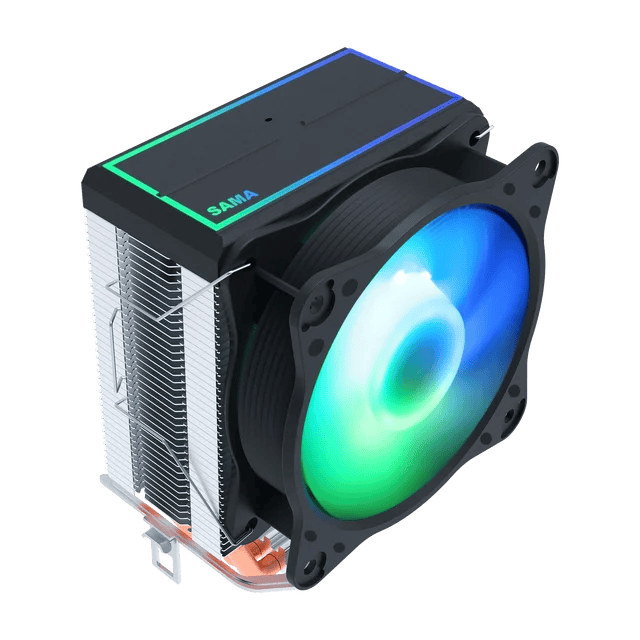 SAMA KA450DW RGB CPU HAVA SOĞUTUCU 9cm PWM Fan 4 bakır ısı boruları AMD/Intel evrensel bilgisayar soğutma radyatörü beyaz - Görsel 7