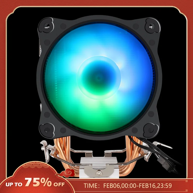 SAMA KA450DW RGB CPU HAVA SOĞUTUCU 9cm PWM Fan 4 bakır ısı boruları AMD/Intel evrensel bilgisayar soğutma radyatörü beyaz