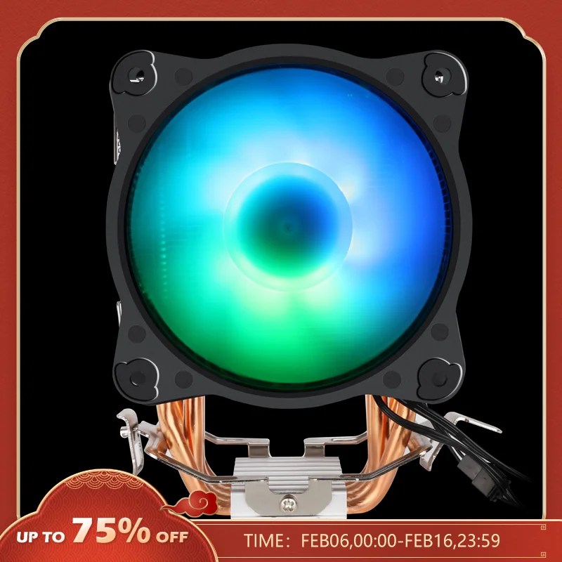 SAMA KA450DW RGB CPU HAVA SOĞUTUCU 9cm PWM Fan 4 bakır ısı boruları AMD/Intel evrensel bilgisayar soğutma radyatörü beyaz