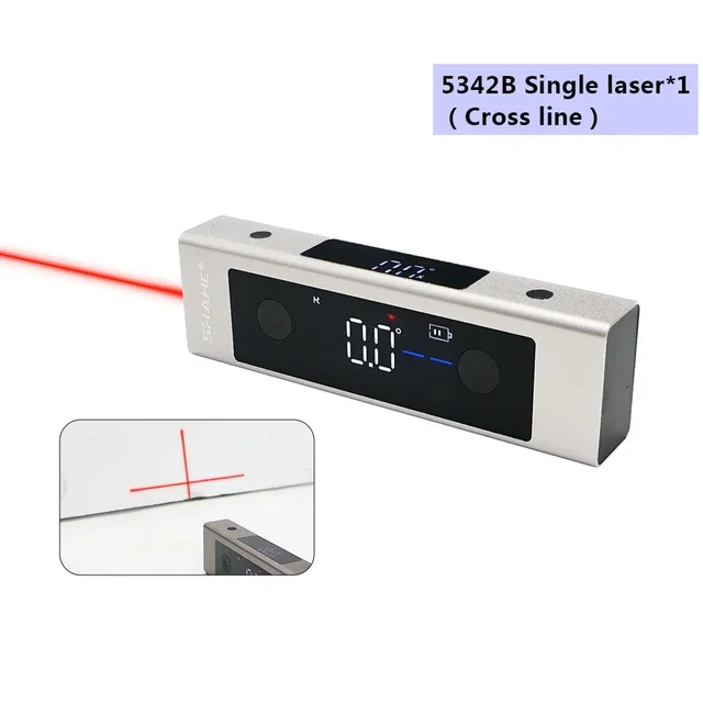 SHAHE 2 In 1 lazer seviyesi dijital İnklinometre lazer İletki açı cetvel tip-c şarj edilebilir lazer ölçüm aracı