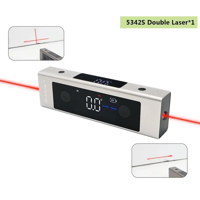 SHAHE 2 In 1 lazer seviyesi dijital İnklinometre lazer İletki açı cetvel tip-c şarj edilebilir lazer ölçüm aracı - Görsel 10