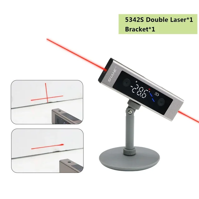 SHAHE 2 In 1 lazer seviyesi dijital İnklinometre lazer İletki açı cetvel tip-c şarj edilebilir lazer ölçüm aracı