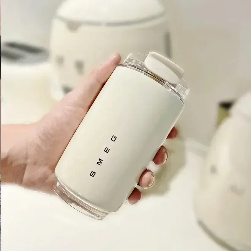 SMEG termos bardak sıcak kahve yalıtımlı paslanmaz fincan seyahat kupa kahve termos cam kupa bölmesi su beyaz termos