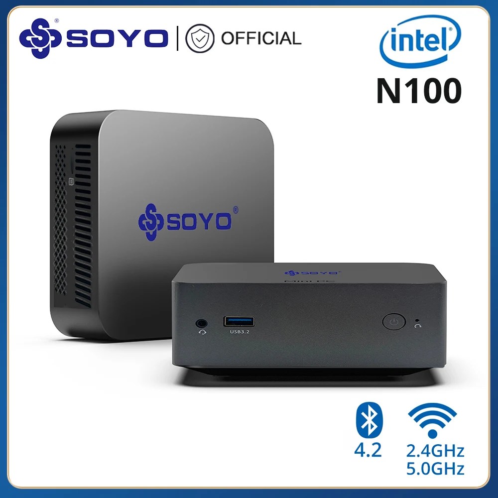 SOYO M2 artı Mini PC Intel 12th N100 CPU DDR4 16GB RAM 512GB SSD Dual-Band WiFi BT4.2 USB3.2 DP oyun bilgisayarı Windows11