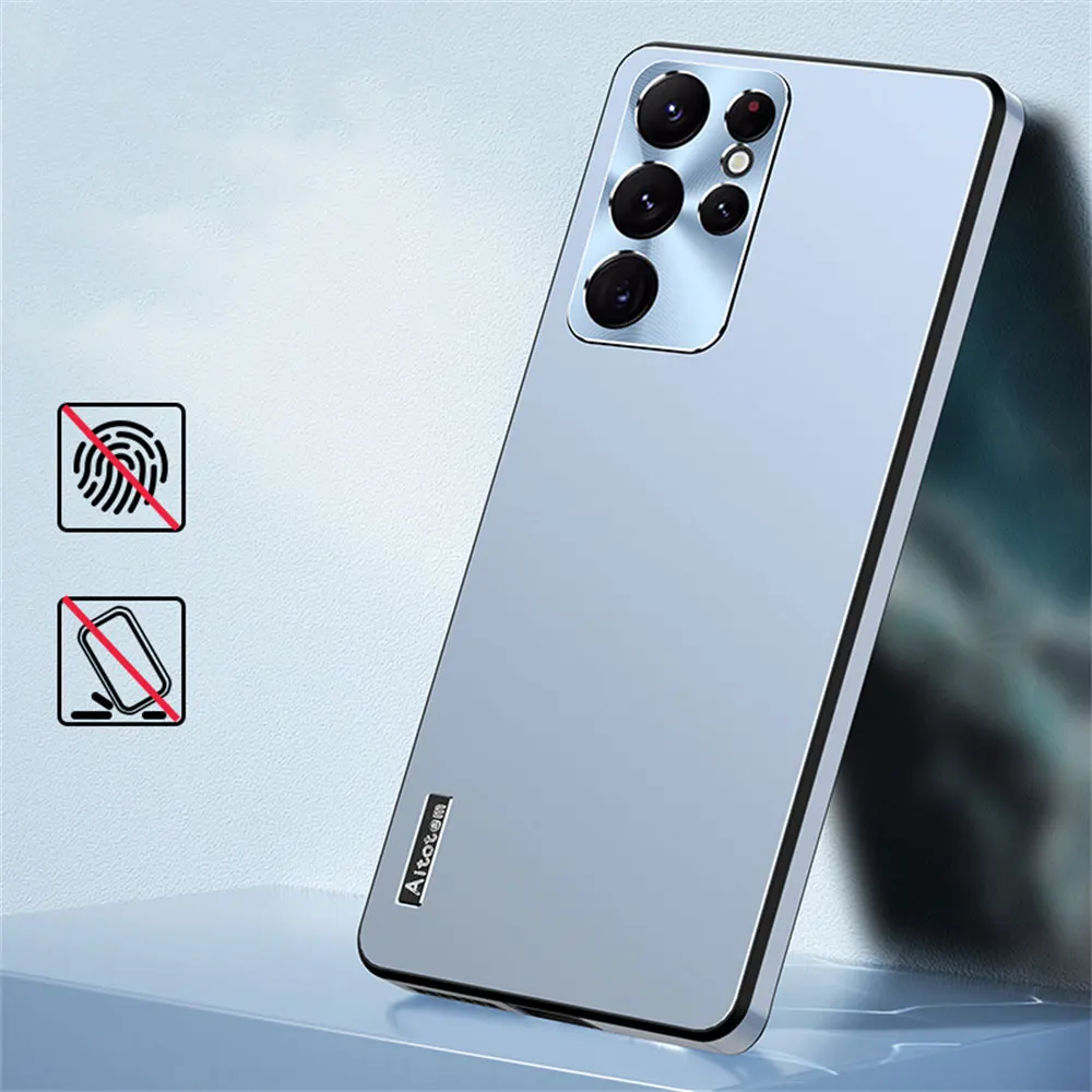 Samsung Galaxy S23 S22 S21 Ultra kılıf için lüks Aurora telefon kılıfı artı Metal Lens koruma darbeye sert tampon Case arka