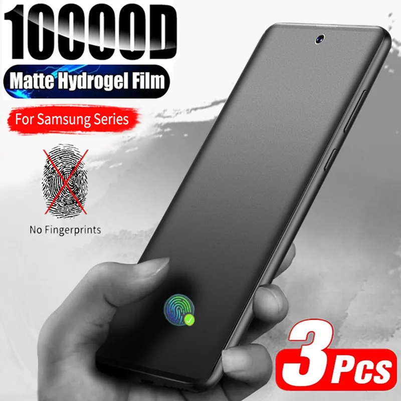 Samsung S24 S23 S22 S21 için 3 adet mat hidrojel Film Ultra artı S20 FE ekran koruyucuları için Galaxy Note20 A33 A73 A53 5G A13 4G