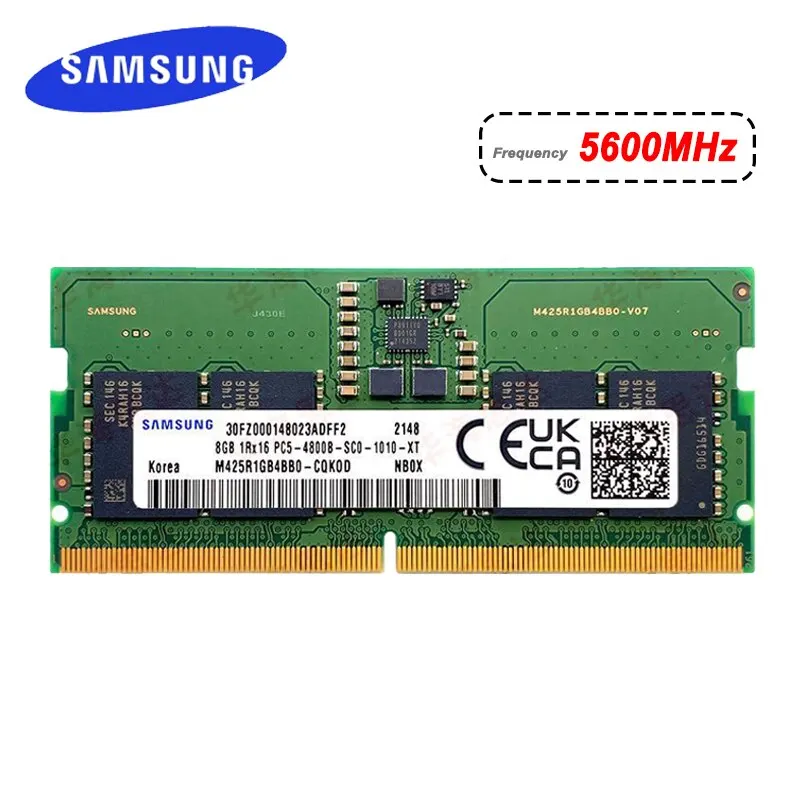 Samsung dizüstü DDR5 RAM 8GB 16GB 32GB RAM 4800MHz 5600MHz SO DIMM 260pin Dell Lenovo Asus HP dizüstü bilgisayar için bellek sopa