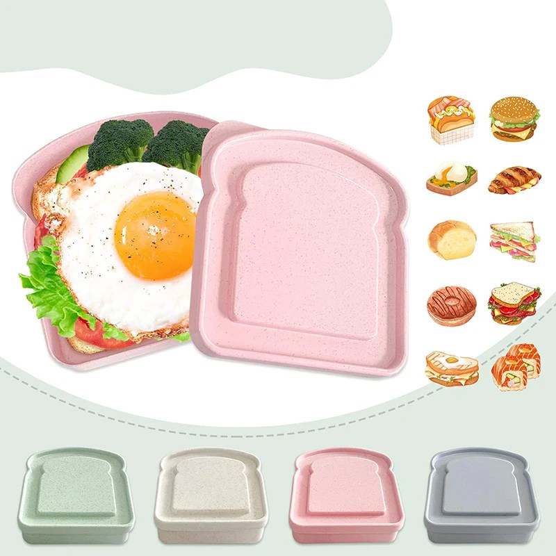Sandviç konteynerler yemek kabı tost depolama kapaklı kutu taşınabilir gıda saklama kutusu kullanımlık mikrodalga yemek kabı sandviç durumda - Görsel 4
