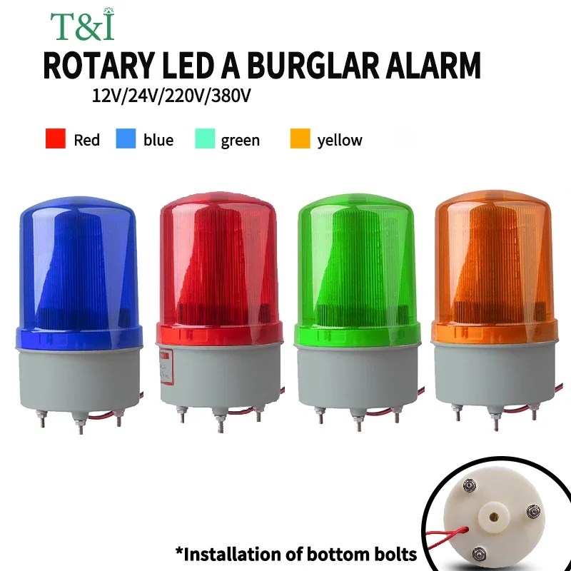 Ses ve ışık alarmı alarmı yanıp sönen ışık 1101J entegre sinyal uyarı lambası 12v24v380v 380v dönen strobe alarmı - Görsel 3